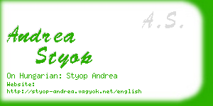 andrea styop business card